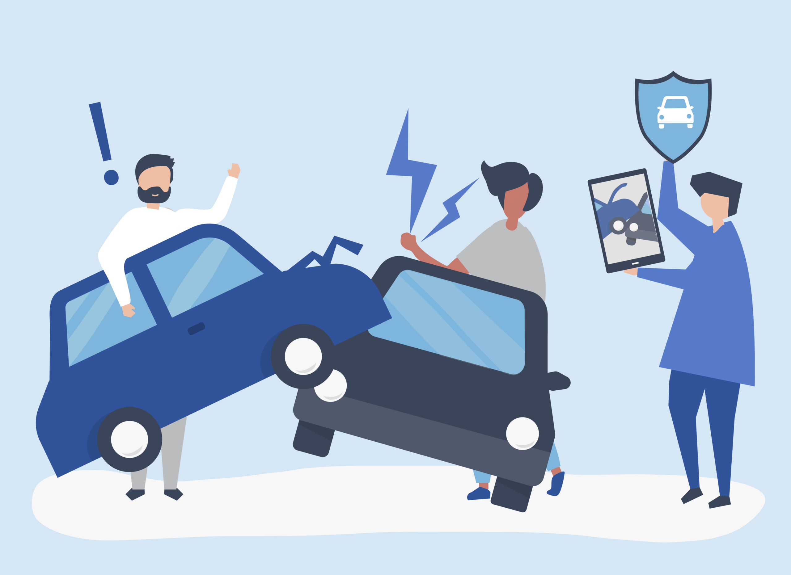 Basic RGB An insurance agent resolving a car accident