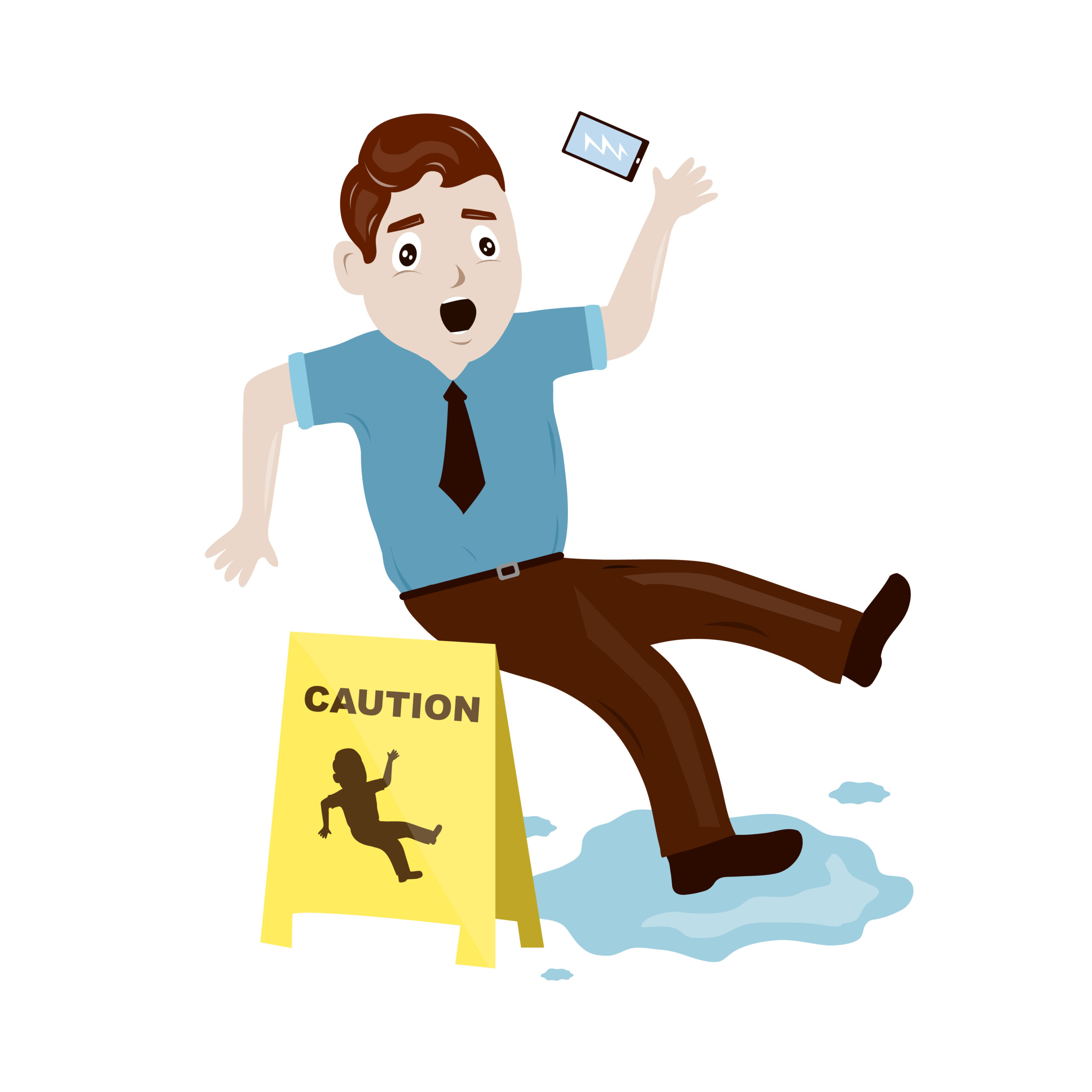 768 Man slipped on a wet floor