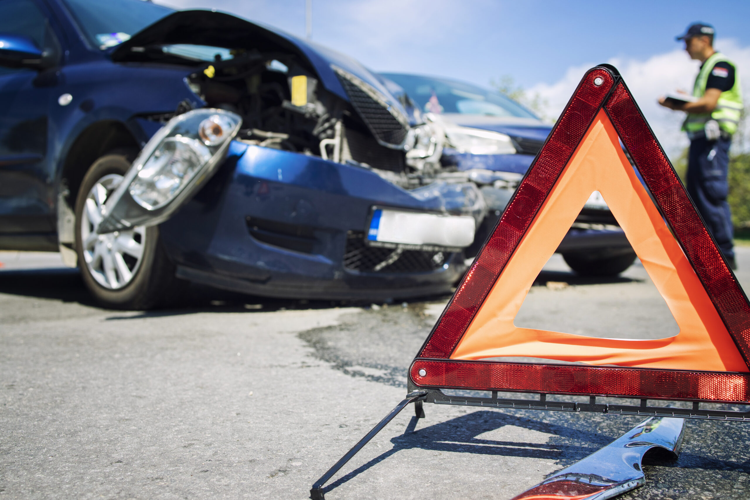 Road accident with smashed cars. Road accident with smashed cars