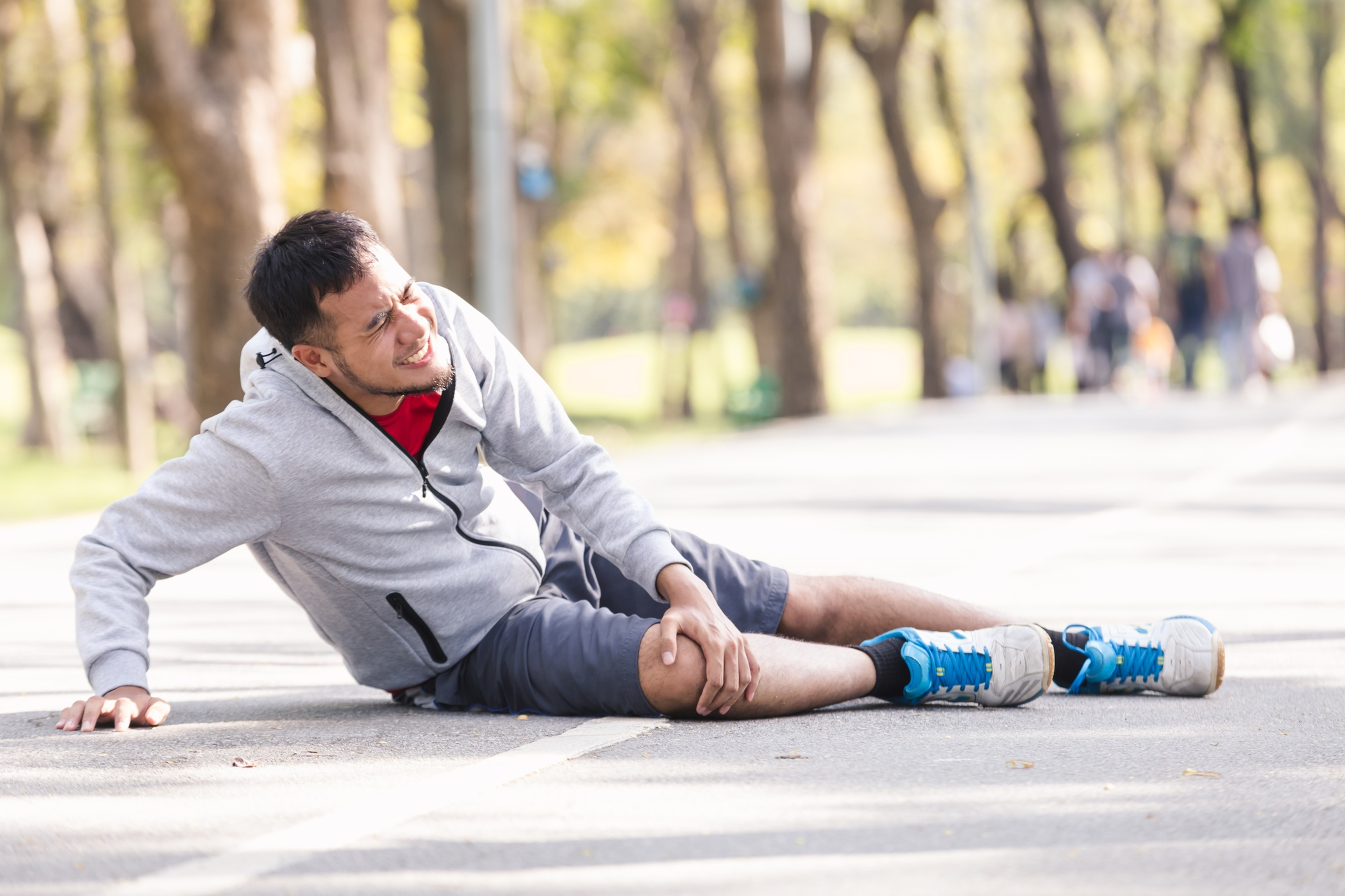 Sport man knee injury Sport man knee injury